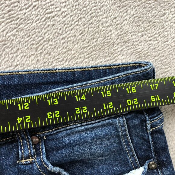 KanCan Womens Jeans Shorts Size 31 Distressed Cuffed Classic Blue Denim Casual - Picture 5 of 11